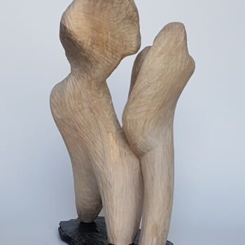 「Deux」というタイトルの彫刻 Cécile Devezeaux De Lavergneによって, オリジナルのアートワーク, ウッド