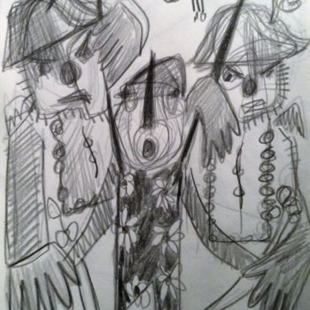 Drawing titled "Justice aveugle" by Cecile Guicheteau, Original Artwork, Pencil