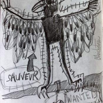 Dessin intitulée "Sauveur" par Cecile Guicheteau, Œuvre d'art originale, Crayon