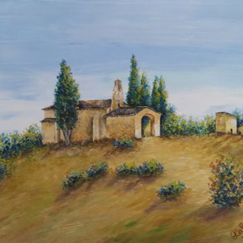 Painting titled "la-chapelle-st-sixt…" by Cécile Labossière, Original Artwork, Oil