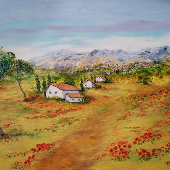 Peinture intitulée "terre-du-sud.jpg" par Cécile Labossière, Œuvre d'art originale, Huile