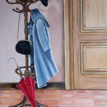 Peinture intitulée "Le-porte-manteaux-0…" par Cécile Labossière, Œuvre d'art originale