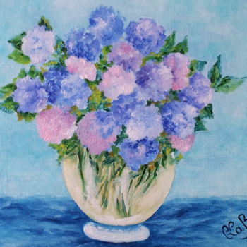 Malerei mit dem Titel "Le-bouquet-d-horten…" von Cécile Labossière, Original-Kunstwerk, Öl