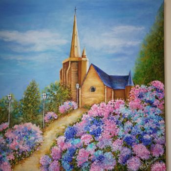 Peinture intitulée "Chapelle de Notre-D…" par Cécile Labossière, Œuvre d'art originale, Huile
