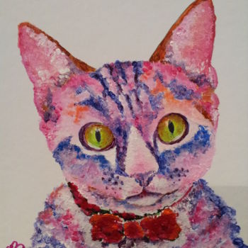 Painting titled "164.jpg -le-chat-pa…" by Cécile Labossière, Original Artwork, Acrylic