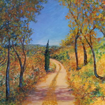 Peinture intitulée "chante-l-automne-1.…" par Cécile Labossière, Œuvre d'art originale