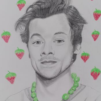 Drawing titled "Harry Styles" by Cecile Lenam, Original Artwork, Pencil