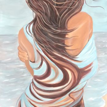 Painting titled "Horizon de Femme" by Cécile Martinez, Original Artwork, Acrylic