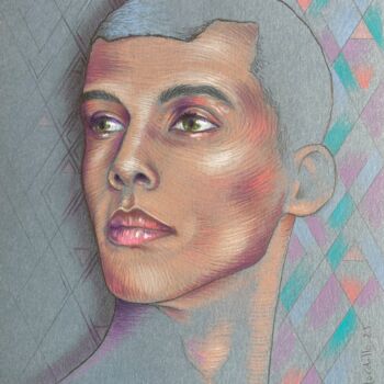 Dibujo titulada "Stromae" por Cécile Mordillo, Obra de arte original, Lápiz