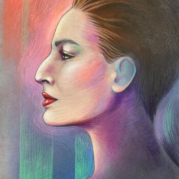 Dessin intitulée "Erin O'Connor" par Cécile Mordillo, Œuvre d'art originale, Crayon