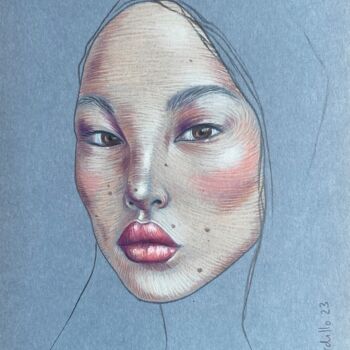 Drawing titled "Tsunaina" by Cécile Mordillo, Original Artwork, Pencil