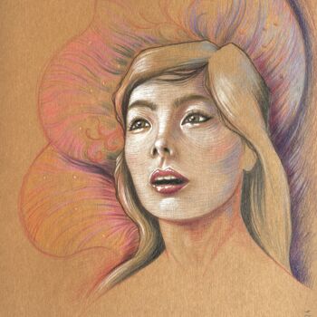 Dessin intitulée "Björk inspiration" par Cécile Mordillo, Œuvre d'art originale, Crayon
