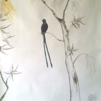 Painting titled "Décor oiseaux" by Atelier Picali, Original Artwork, Acrylic