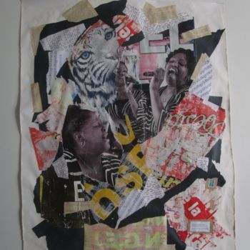 Collages intitulée "Composition Gospel" par Cécile Pleignet-Bang Alias "Cicil Blini", Œuvre d'art originale