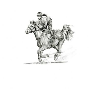 Drawing titled "Cavalier" by Cécile Aquisti, Original Artwork