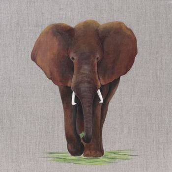 Malerei mit dem Titel "ELEPHANT" von Cécile Delaveau, Original-Kunstwerk, Acryl
