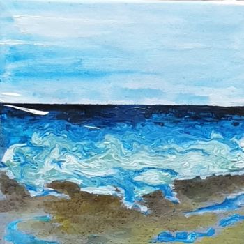 Malerei mit dem Titel "la mer monte" von Cecile Gonne Victoria, Original-Kunstwerk, Acryl