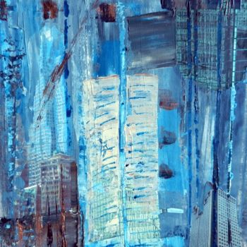 Painting titled "Reflets Montreal" by Cecile Gonne Victoria, Original Artwork