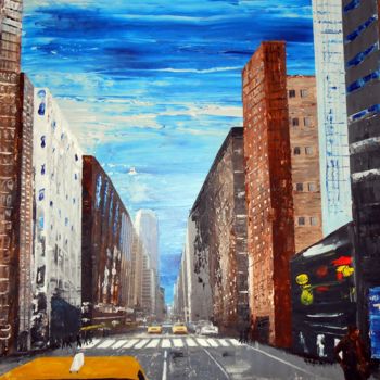 Schilderij getiteld "Lost in Manhattan" door Cecile Gonne Victoria, Origineel Kunstwerk