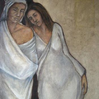 Painting titled "couple" by Cécile Rateau, Original Artwork