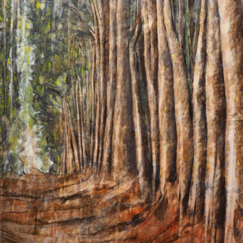 Peinture intitulée "sous bois 1" par Cécile Rateau, Œuvre d'art originale