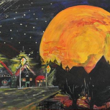 「nuit-de-lune  (60x3…」というタイトルの絵画 Cécilia Crivelliによって, オリジナルのアートワーク, アクリル
