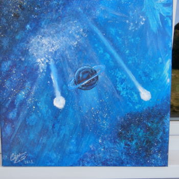 Painting titled "Le cosmos..." by Cécilia Godeneche, Original Artwork, Acrylic