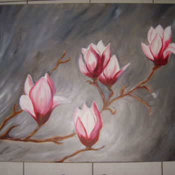 Painting titled "les-magnolias.jpg" by Cécilia Godeneche, Original Artwork