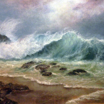 Картина под названием "etude-paysage-marin…" - Cecilia Melinescu, Подлинное произведение искусства, Пастель