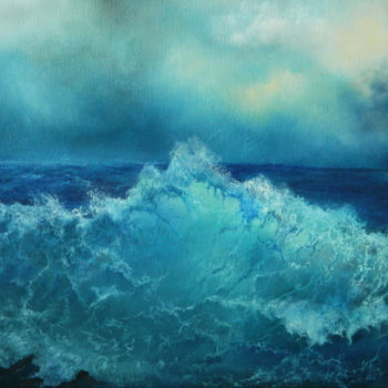 Painting titled "the-blue.jpg" by Cecilia Melinescu, Original Artwork, Oil