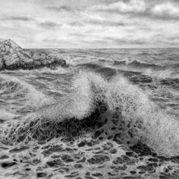 图画 标题为“etude-paysage-marin…” 由Cecilia Melinescu, 原创艺术品, 铅笔