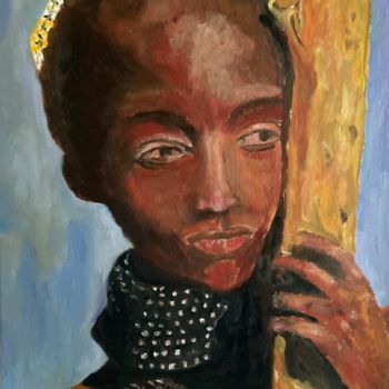 Peinture intitulée "África 1 série "uma…" par Cecília Vilas Boas, Œuvre d'art originale, Huile