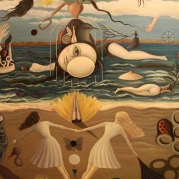 Peinture intitulée "LAS HORAS" par María Prado (Pintora Surrealista), Œuvre d'art originale, Huile