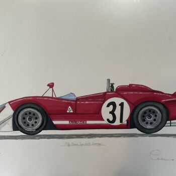 Drawing titled "Alfa Romeo type 33/…" by Ced Crn, Original Artwork, Marker