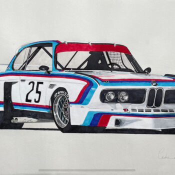 Drawing titled "BMW 3.0 csl" by Ced Crn, Original Artwork, Marker