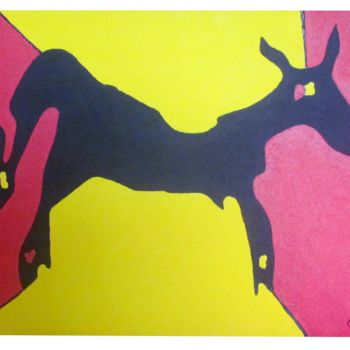 Painting titled "L'animal" by Cédric Cocoyer, Original Artwork, Acrylic