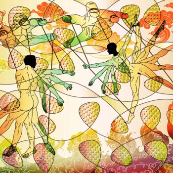 Pintura titulada "l'Audace de la crea…" por Cedric Leneutre, Obra de arte original, Oleo Montado en Bastidor de camilla de m…
