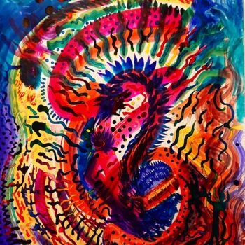 Pittura intitolato "tropical abstraction" da Cedric Villedieu, Opera d'arte originale, Inchiostro