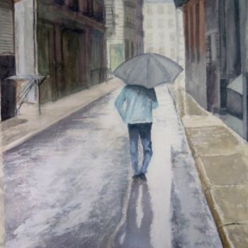 Painting titled "dia de lluvia  ACUA…" by Jose Luis Perez Muñoz, Original Artwork, Oil