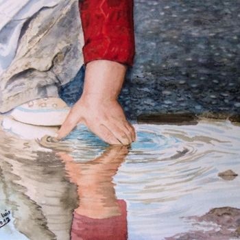 Pintura titulada "jugando con el agua…" por Jose Luis Perez Muñoz, Obra de arte original, Oleo