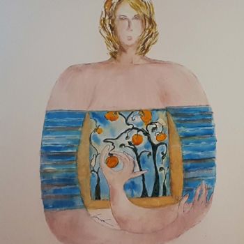Peinture intitulée "A coeur ouvert" par Cegede, Œuvre d'art originale, Aquarelle