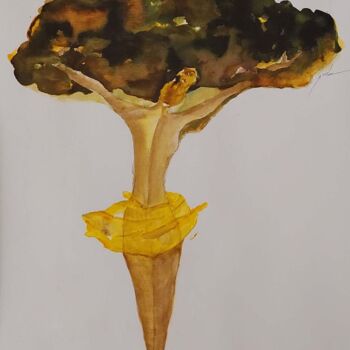 Malarstwo zatytułowany „le grand pin” autorstwa Cegede, Oryginalna praca, Atrament