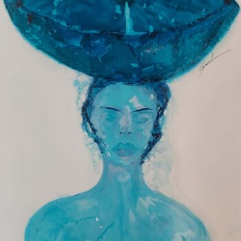 Peinture intitulée "L'eau des fontaines" par Cegede, Œuvre d'art originale, Encre