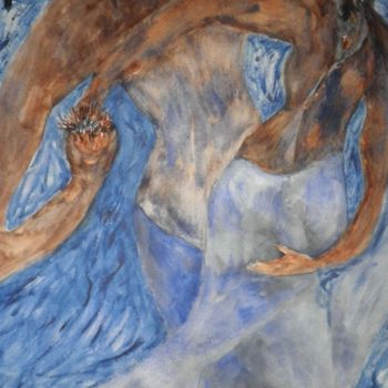 Schilderij getiteld "Le chant des sirènes" door Cegede, Origineel Kunstwerk, Aquarel