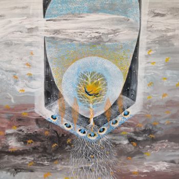 Malerei mit dem Titel "Интроверт" von Natalia Kovaleva, Original-Kunstwerk, Acryl