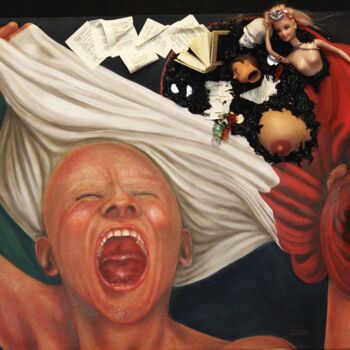 Painting titled "italia-con-cancro-c…" by Celestina Salemi, Original Artwork