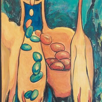 Картина под названием "Fécondité #9" - Celi Tessier, Подлинное произведение искусства, Акрил Установлен на Деревянная рама д…
