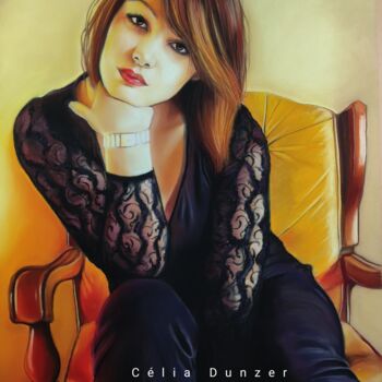 Pintura intitulada "Autoportrait n°2" por Célia Dunzer, Obras de arte originais, Pastel