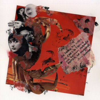 Collages titulada "rouge_04/red_04" por Celia Regina, Obra de arte original, Collages