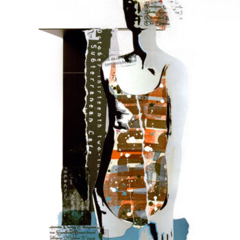 Collages intitolato "plonger/dive" da Celia Regina, Opera d'arte originale, Collages